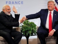 美国总统特朗普与印度总理莫迪（Narendra Modi）举行会谈