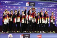 北京时间5月25日，2014年汤姆斯杯决赛结束争夺，李宗伟领衔的马来西亚队2-3不敌日本，无缘冠军。