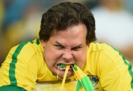 半决赛耻辱性的输给德国，令东道主巴西的球迷伤心欲绝。赛后，这张巴西球迷在看台撕咬国旗的照片在互联网上流传甚广，他的表情显示他内心极其痛苦，爱恨交织的感情令他做出了撕咬国旗的举动。